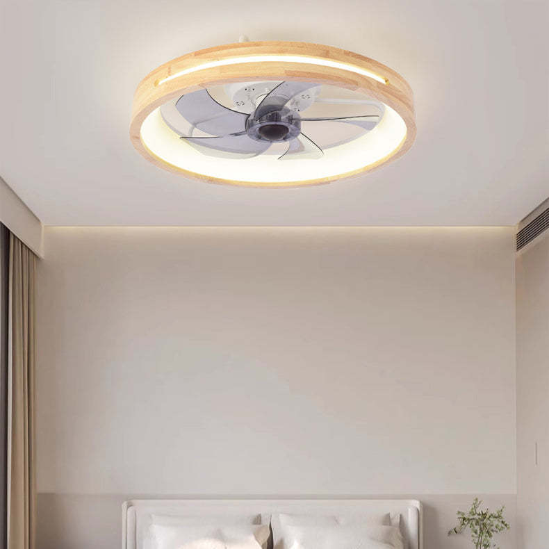 Japanese Hollow Flush Mount Ceiling Fan Light