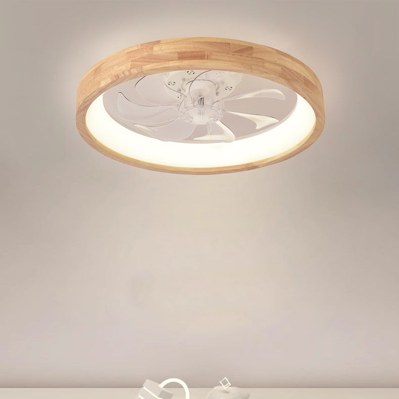 Japanese Hollow Flush Mount Ceiling Fan Light