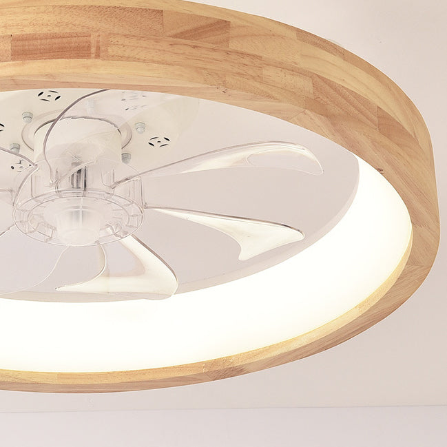 Japanese Hollow Flush Mount Ceiling Fan Light