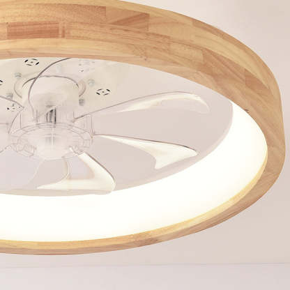 Japanese Hollow Flush Mount Ceiling Fan Light