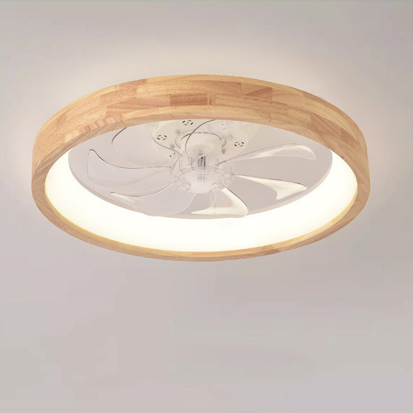Japanese Hollow Flush Mount Ceiling Fan Light