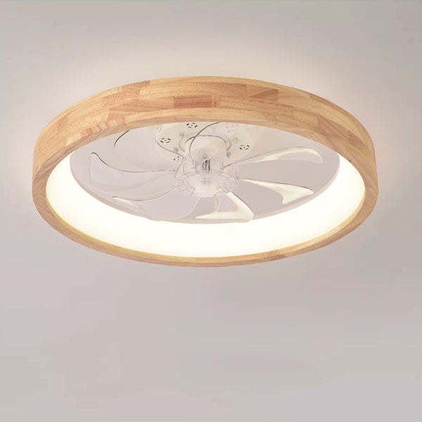 Japanese Hollow Flush Mount Ceiling Fan Light