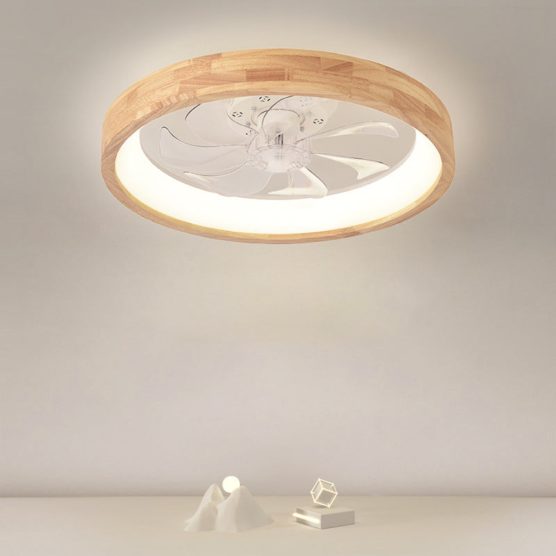 Japanese Hollow Flush Mount Ceiling Fan Light