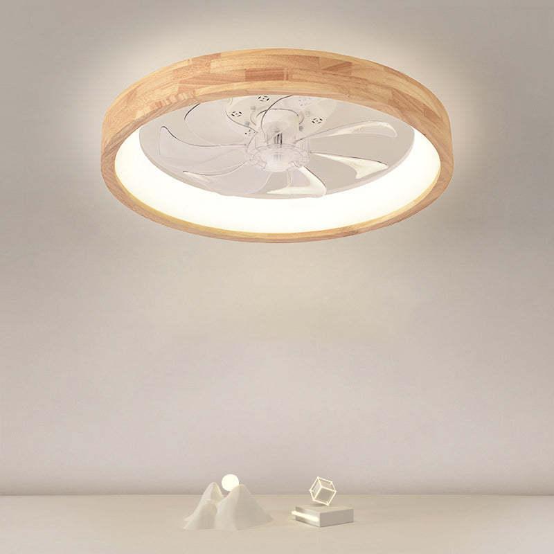 Japanese Hollow Flush Mount Ceiling Fan Light