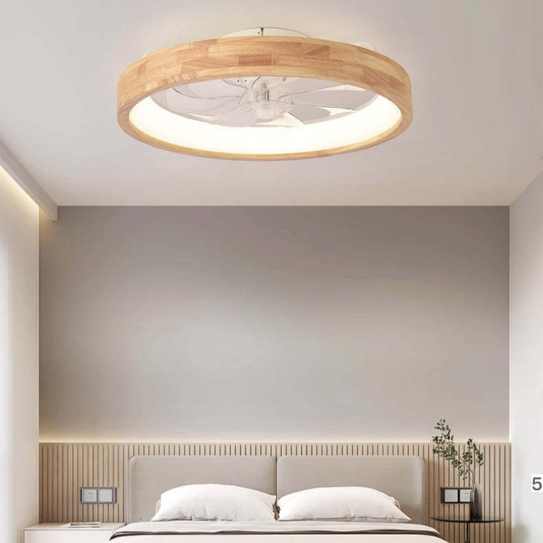 Japanese Hollow Flush Mount Ceiling Fan Light