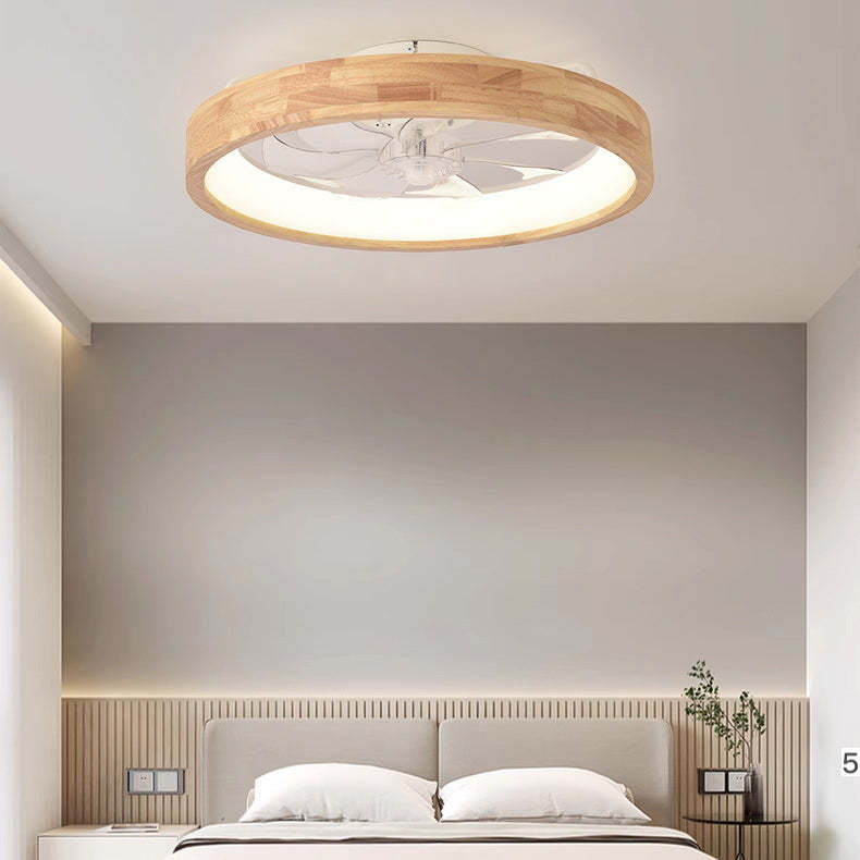Japanese Hollow Flush Mount Ceiling Fan Light