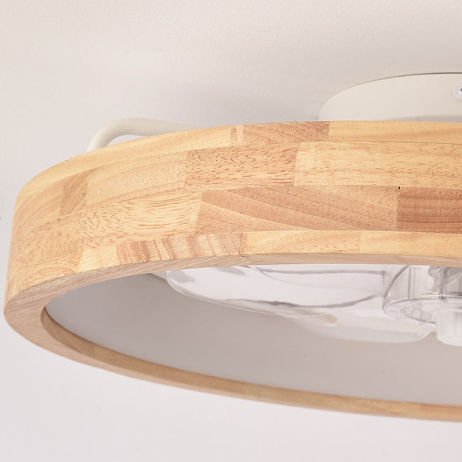 Japanese Hollow Flush Mount Ceiling Fan Light