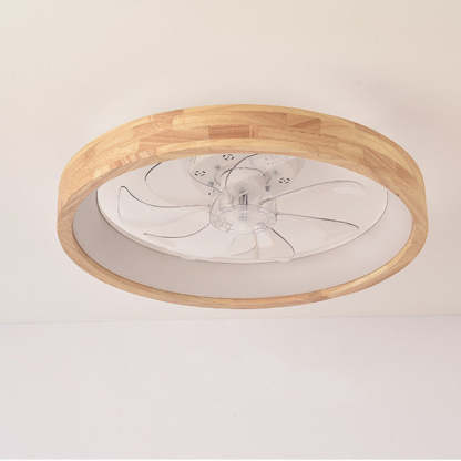 Japanese Hollow Flush Mount Ceiling Fan Light
