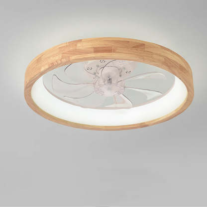 Japanese Hollow Flush Mount Ceiling Fan Light