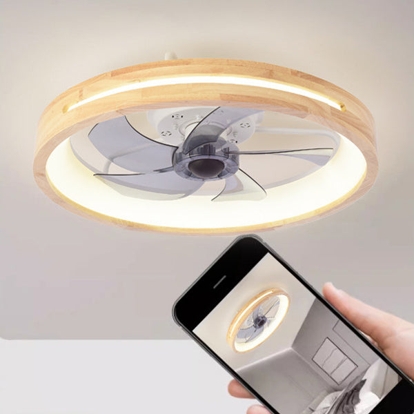 Japanese Hollow Flush Mount Ceiling Fan Light