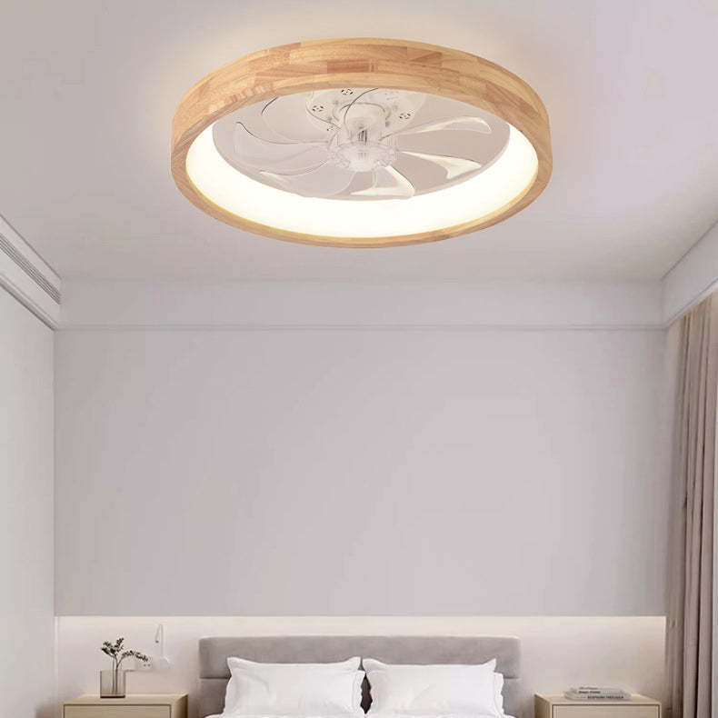 Japanese Hollow Flush Mount Ceiling Fan Light