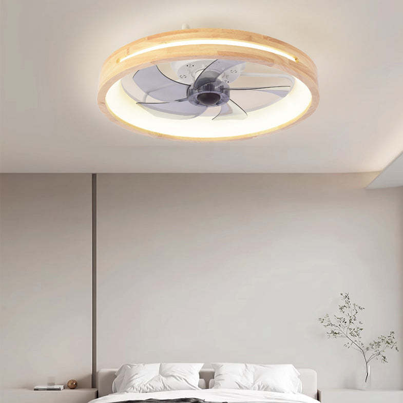 Japanese Hollow Flush Mount Ceiling Fan Light
