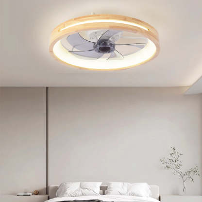 Japanese Hollow Flush Mount Ceiling Fan Light
