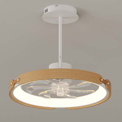 Scandinavian Wood Acrylic Round LED Fan Light