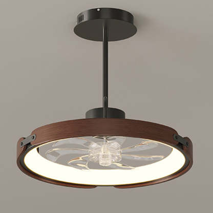 Scandinavian Wood Acrylic Round LED Fan Light
