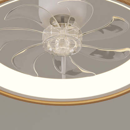 Scandinavian Wood Acrylic Round LED Fan Light
