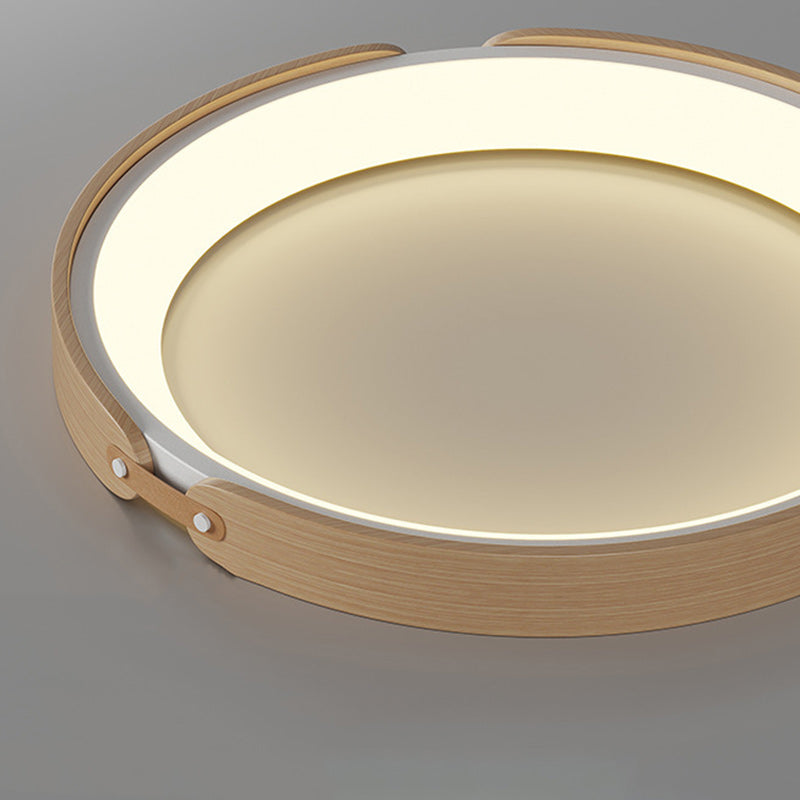 Scandinavian Wood Acrylic Round LED Fan Light
