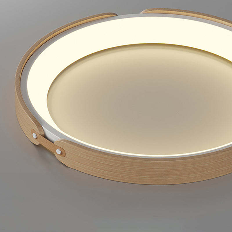 Scandinavian Wood Acrylic Round LED Fan Light