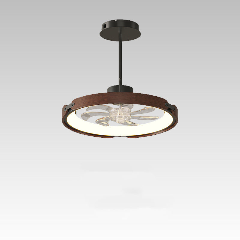 Scandinavian Wood Acrylic Round LED Fan Light