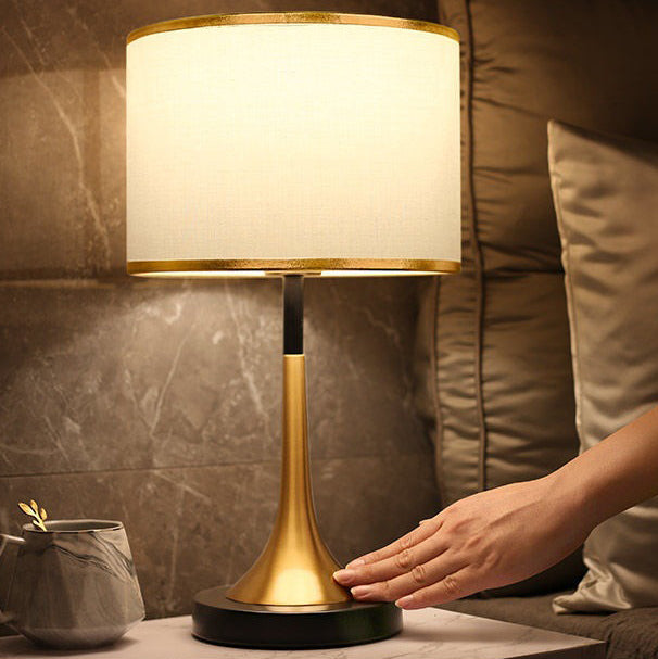Retro Fabric Metal Touch Dimmable Table Lamp