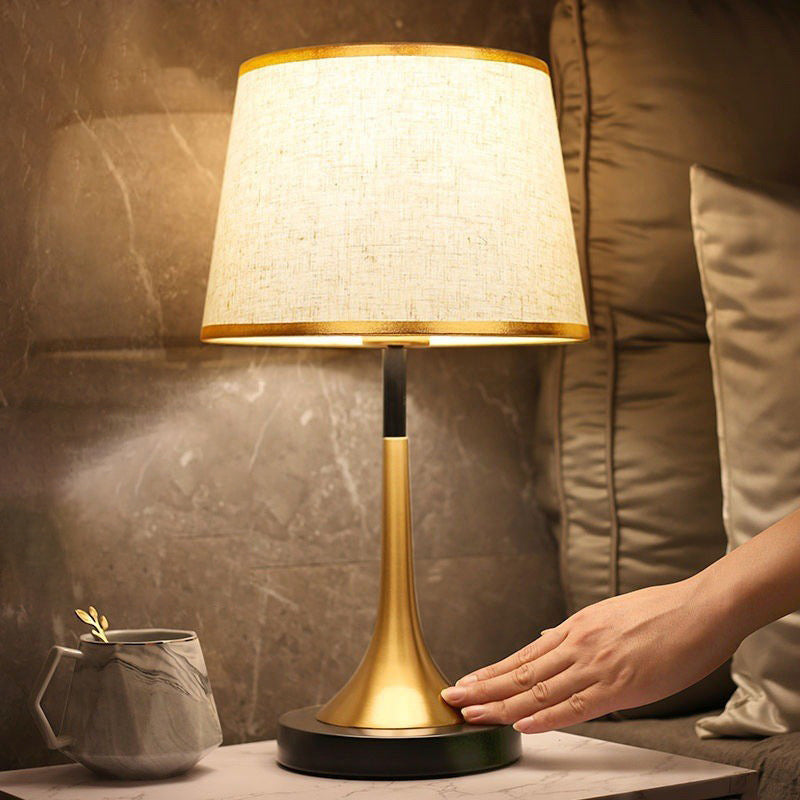 Retro Fabric Metal Touch Dimmable Table Lamp