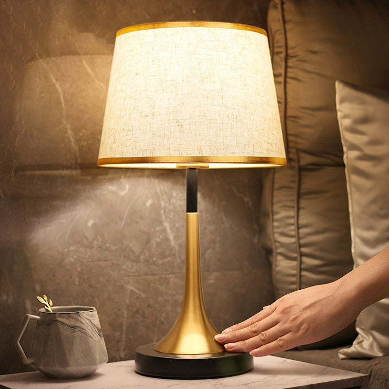 Retro Fabric Metal Touch Dimmable Table Lamp