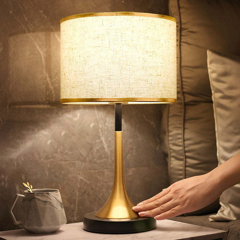 Retro Fabric Metal Touch Dimmable Table Lamp