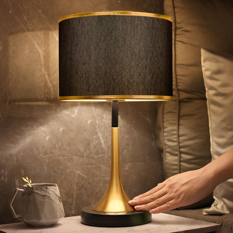 Retro Fabric Metal Touch Dimmable Table Lamp