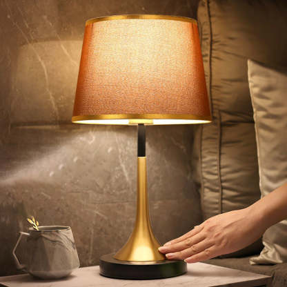 Retro Fabric Metal Touch Dimmable Table Lamp