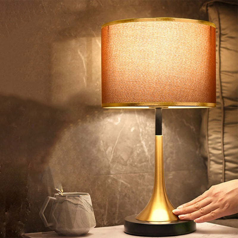 Retro Fabric Metal Touch Dimmable Table Lamp
