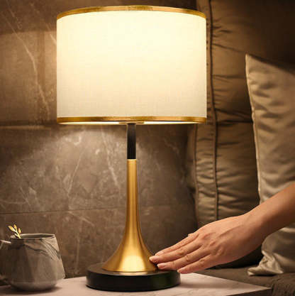 Retro Fabric Metal Touch Dimmable Table Lamp