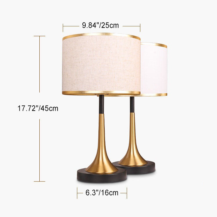 Retro Fabric Metal Touch Dimmable Table Lamp