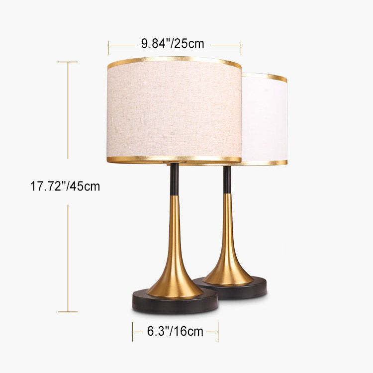 Retro Fabric Metal Touch Dimmable Table Lamp