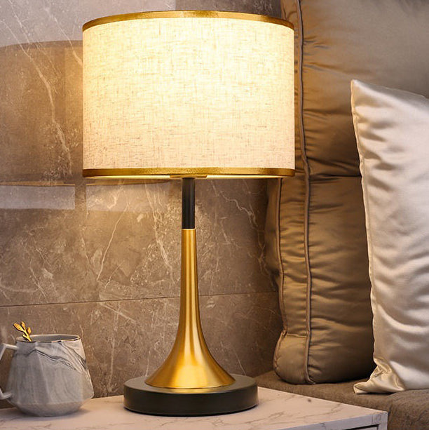Retro Fabric Metal Touch Dimmable Table Lamp
