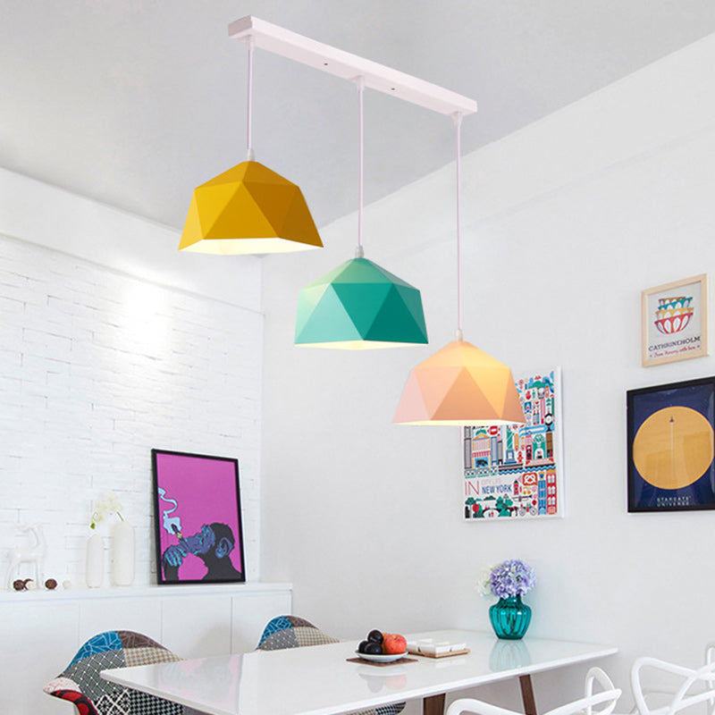 Scandinavian Iron Geometric Rhombus Pendant Light