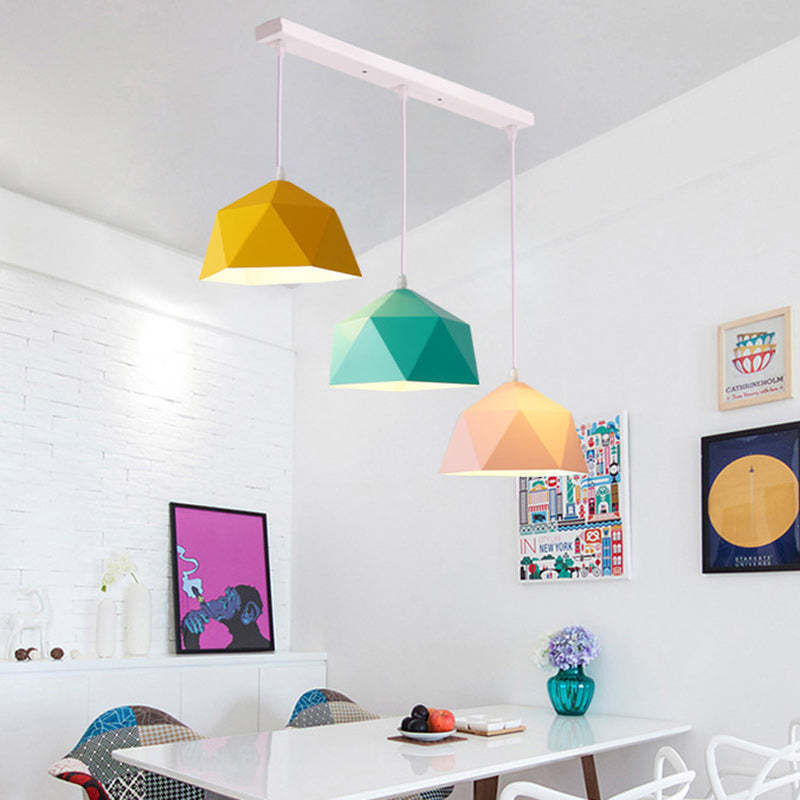 Scandinavian Iron Geometric Rhombus Pendant Light