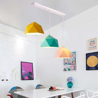 Scandinavian Iron Geometric Rhombus Pendant Light
