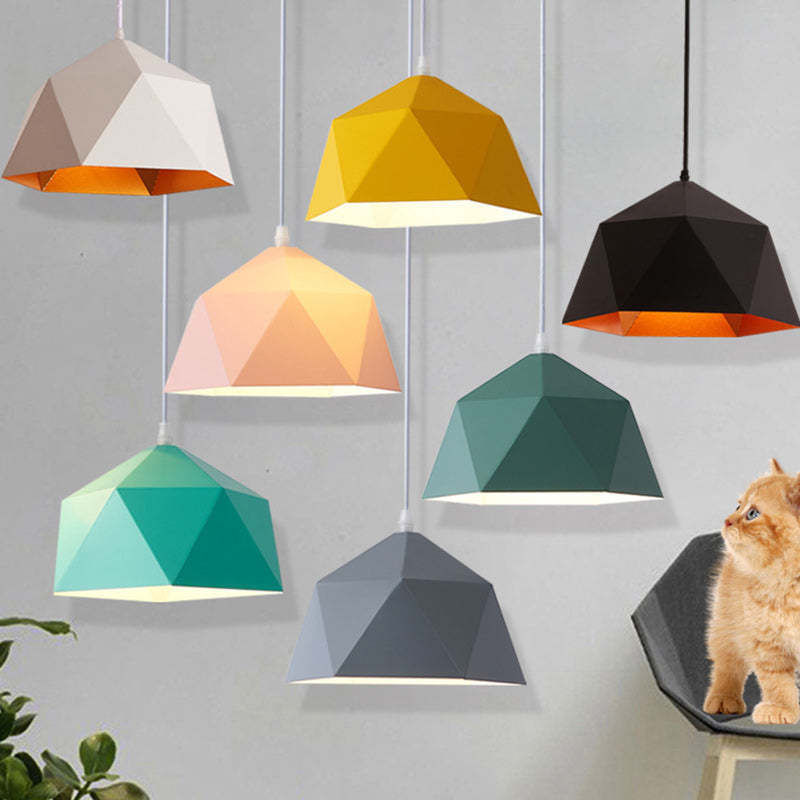 Scandinavian Iron Geometric Rhombus Pendant Light