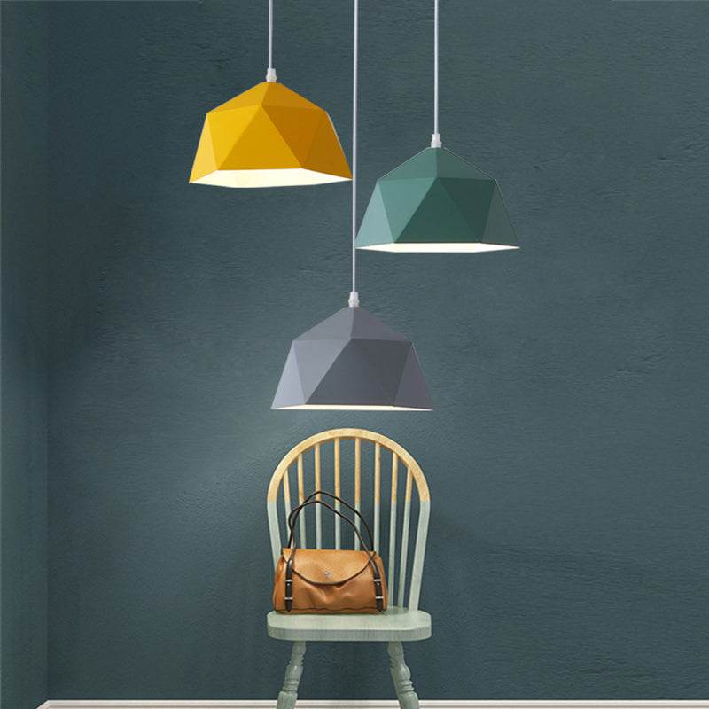 Scandinavian Iron Geometric Rhombus Pendant Light