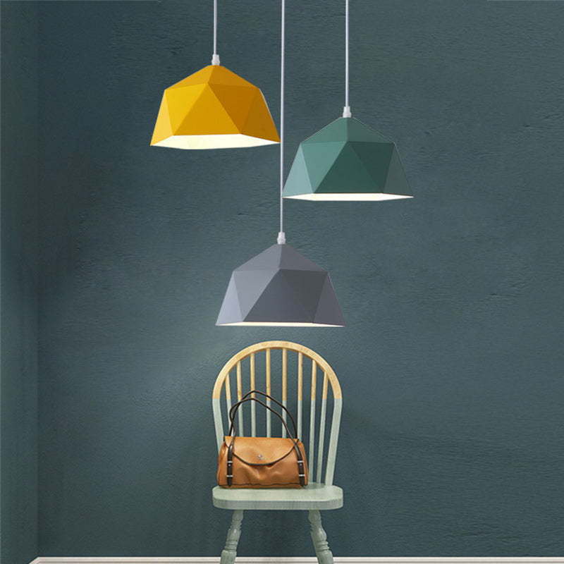 Scandinavian Iron Geometric Rhombus Pendant Light