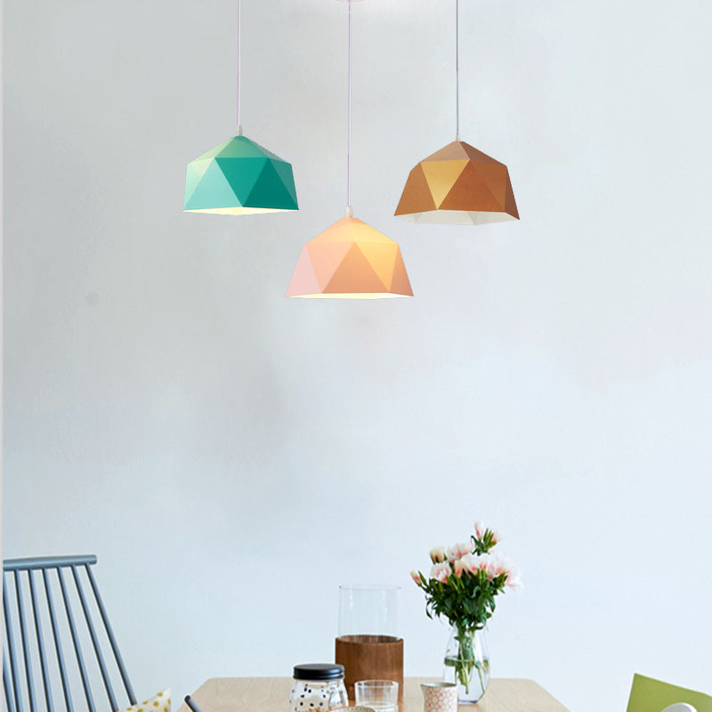 Scandinavian Iron Geometric Rhombus Pendant Light