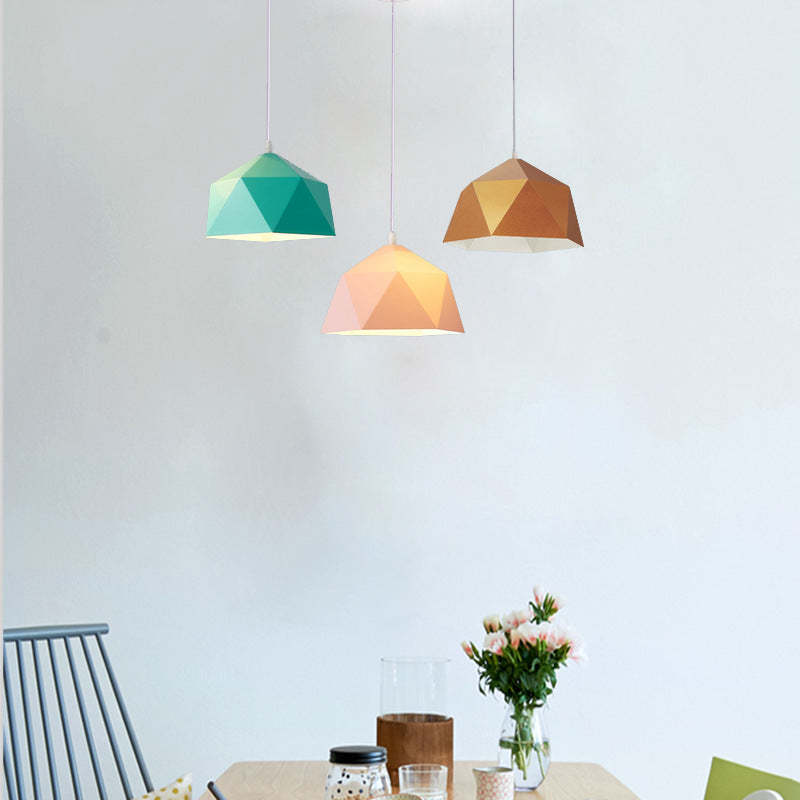 Scandinavian Iron Geometric Rhombus Pendant Light