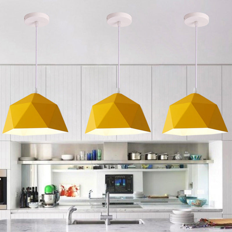 Scandinavian Iron Geometric Rhombus Pendant Light