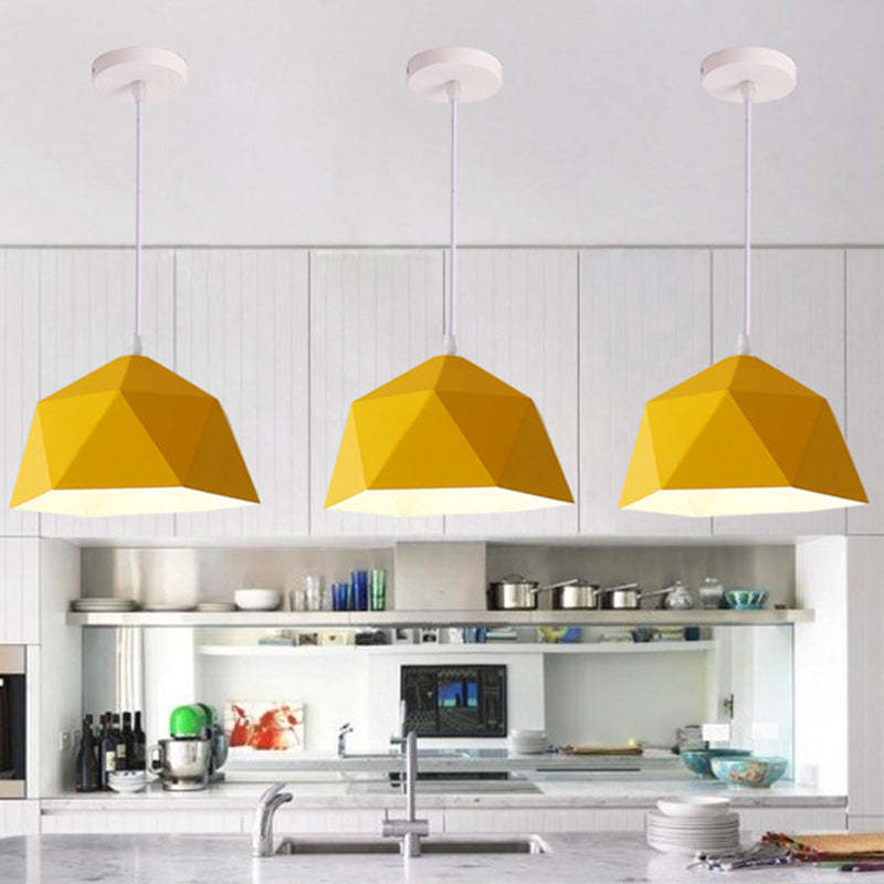 Scandinavian Iron Geometric Rhombus Pendant Light