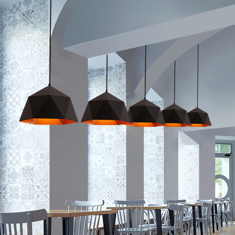 Scandinavian Iron Geometric Rhombus Pendant Light