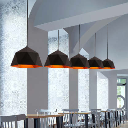 Scandinavian Iron Geometric Rhombus Pendant Light