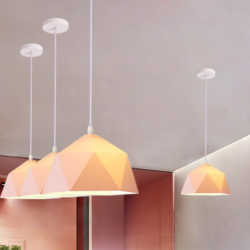 Scandinavian Iron Geometric Rhombus Pendant Light