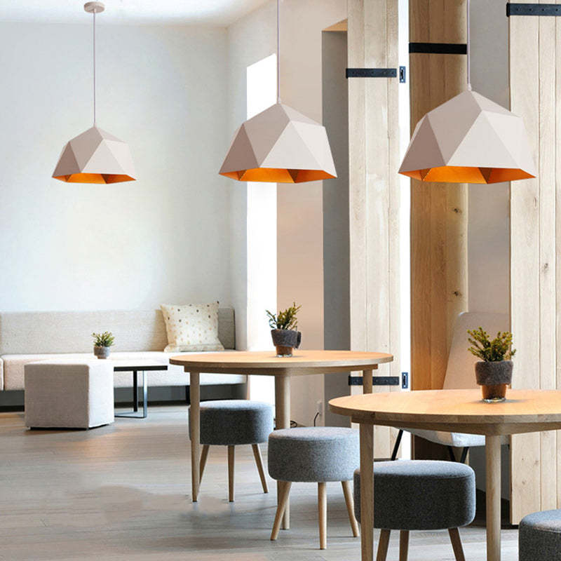 Scandinavian Iron Geometric Rhombus Pendant Light