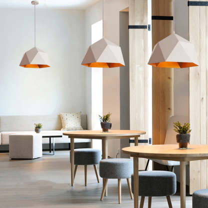 Scandinavian Iron Geometric Rhombus Pendant Light