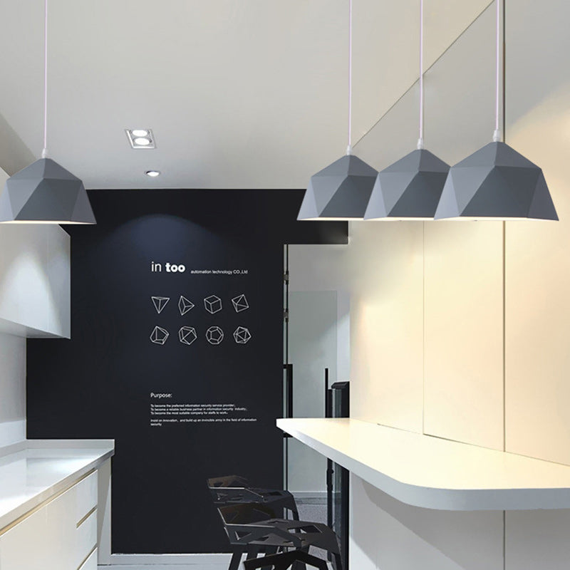 Scandinavian Iron Geometric Rhombus Pendant Light